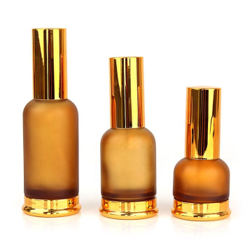 Person care Luxury round amber frosted 20ml 30ml 50ml glass spray perfume bottle